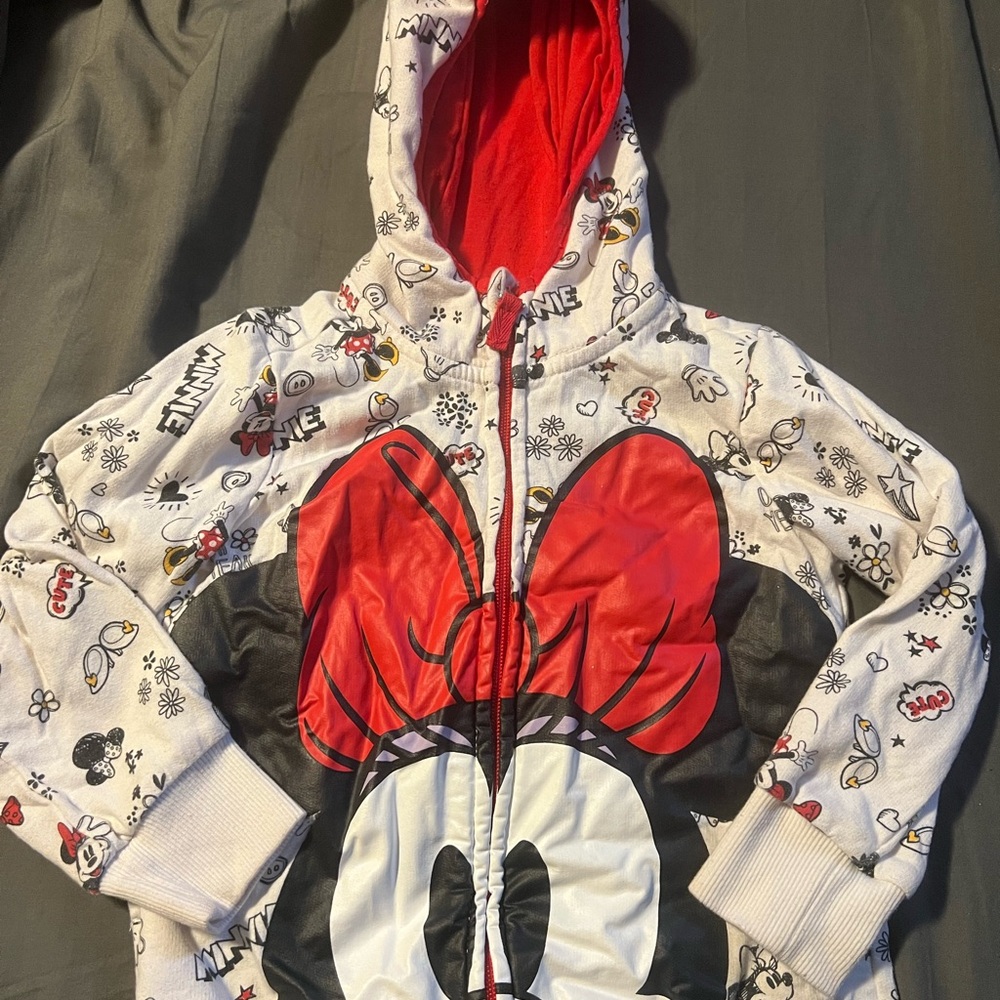 Minnie Mouse Kids Hoodie - Red and White